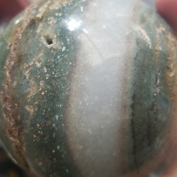LARGE Ocean Jasper Sphere. Almost 2lbs!! - Picture 8 of 9